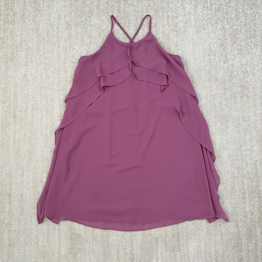 BCBGeneration Tiered Ruffle Pink Cocktail Mini Dress S